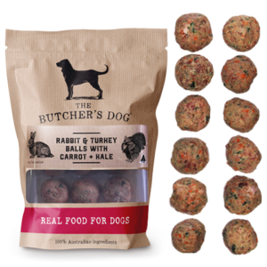 Rabbit Turkey Balls + Carrot + Kale